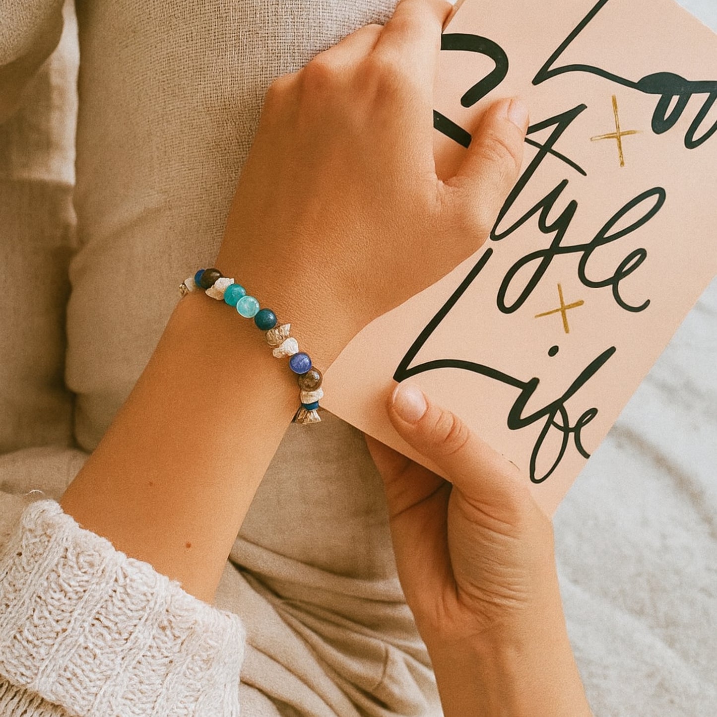 Coastal Balance Bracelet • Ocean-Inspired Shell & Gemstone Jewelry