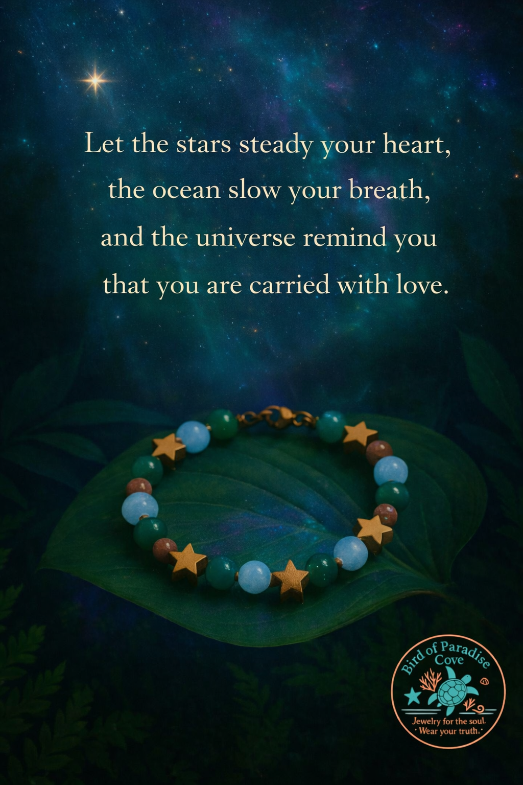 Starlit Harbor Bracelet • Celestial Coastal Gemstone Jewelry • Calm & Grounding Soul Gift