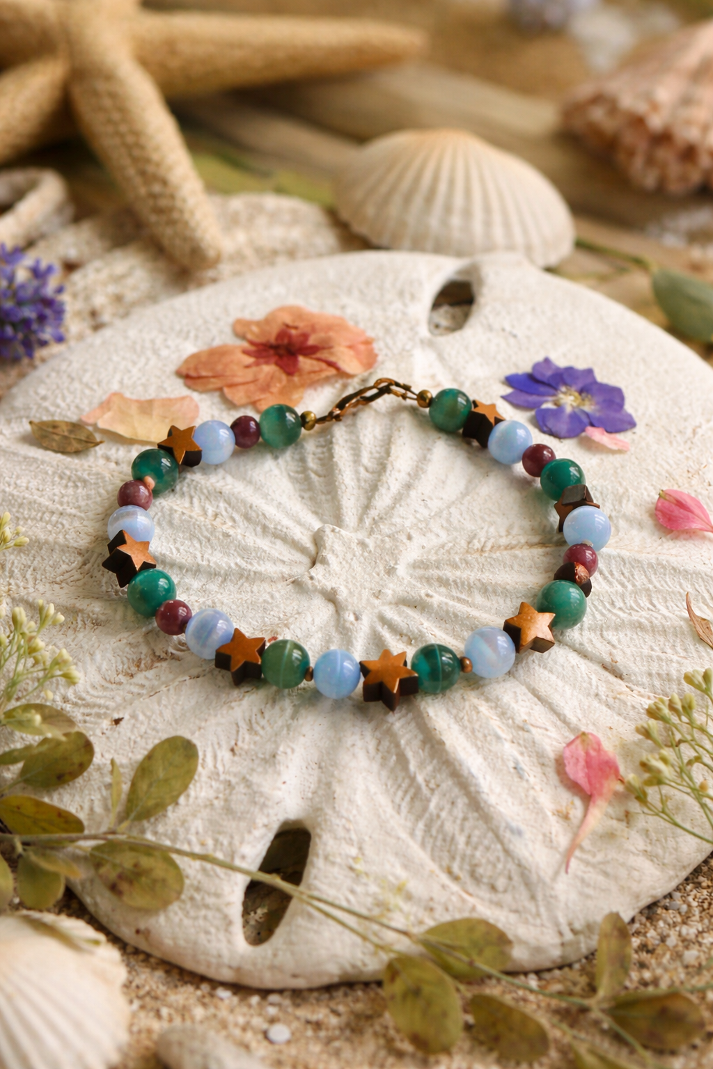 Starlit Harbor Bracelet • Celestial Coastal Gemstone Jewelry • Calm & Grounding Soul Gift