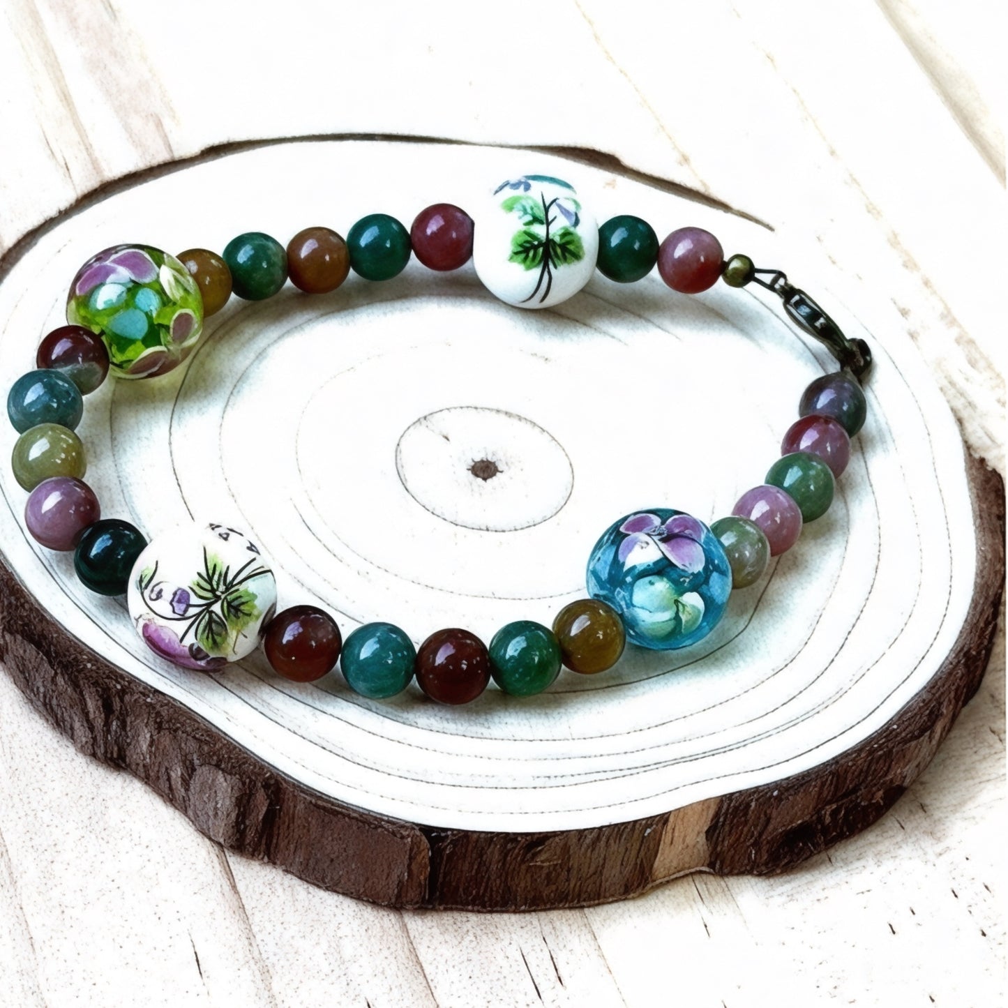 Spring Bloom Awakening Bracelet • Floral Gemstone Bracelet • Handmade Colorful Jewelry for Growth & Self Love