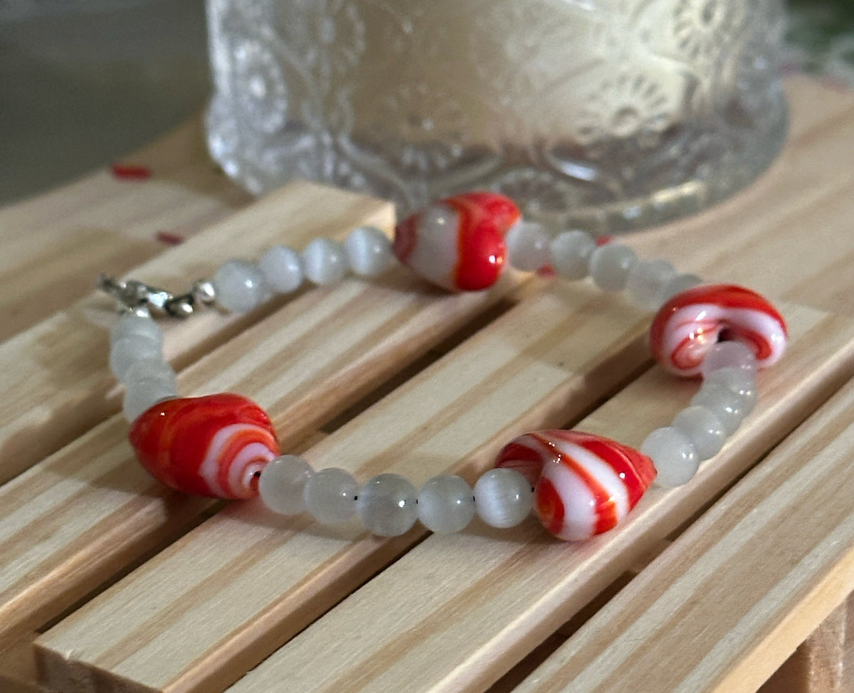 Heartwaves • Open Love Bracelet • Handmade Heart Beaded Bracelet • Self-Love, Kindness & Inclusive Gift