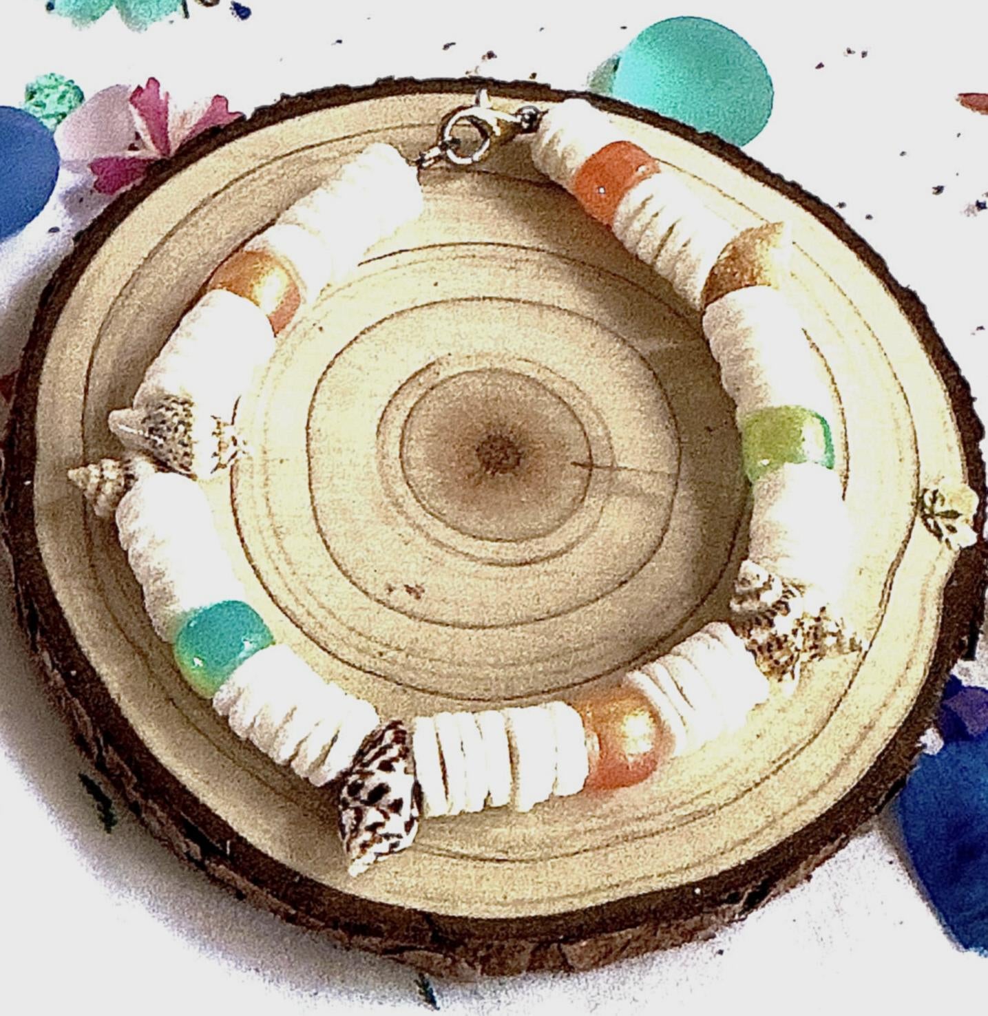 Beachy Shell Bracelet • Coastal Boho Jewelry • Ocean-Inspired Bracelet for Grounding, Calm & Summer Soul