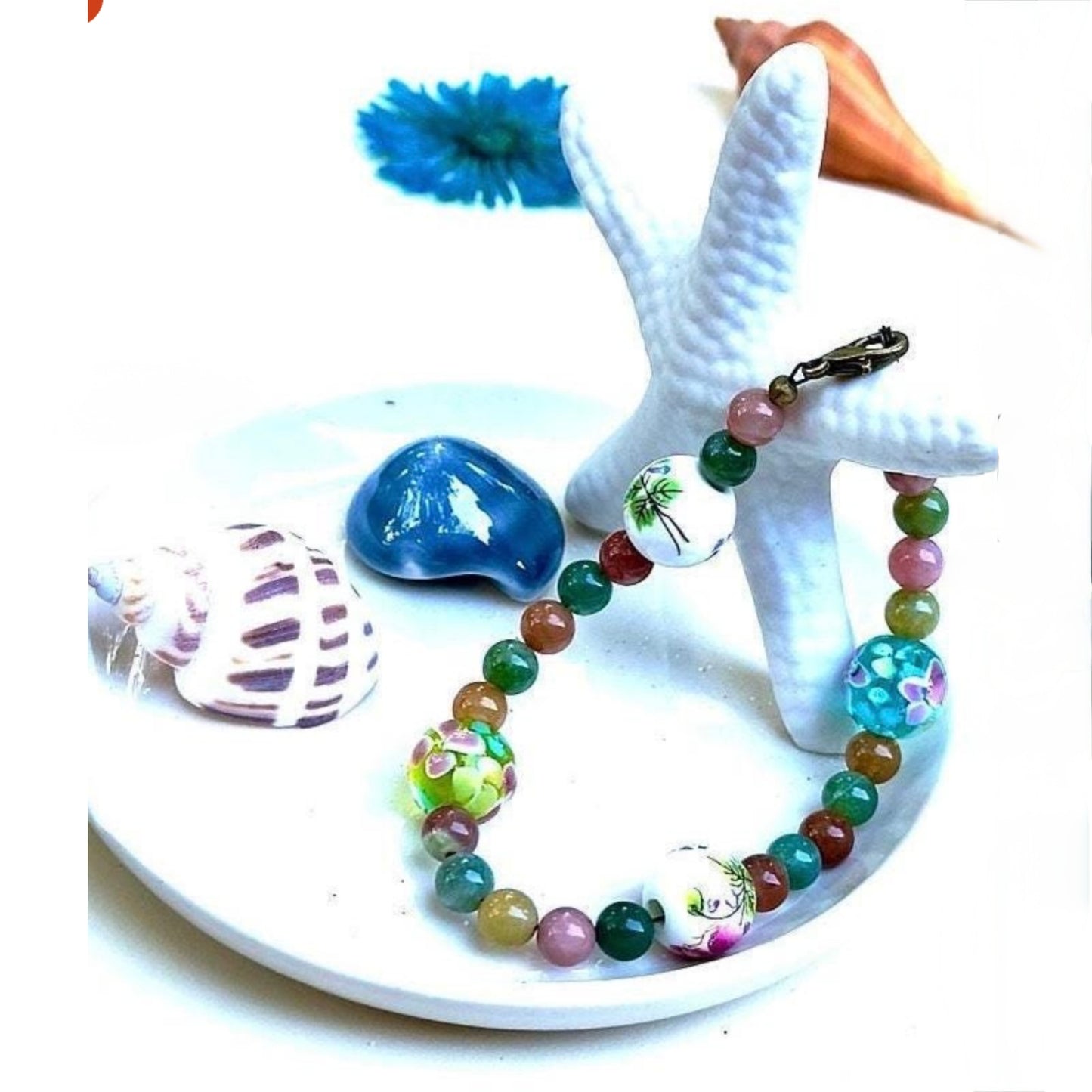 Spring Bloom Awakening Bracelet • Floral Gemstone Bracelet • Handmade Colorful Jewelry for Growth & Self Love