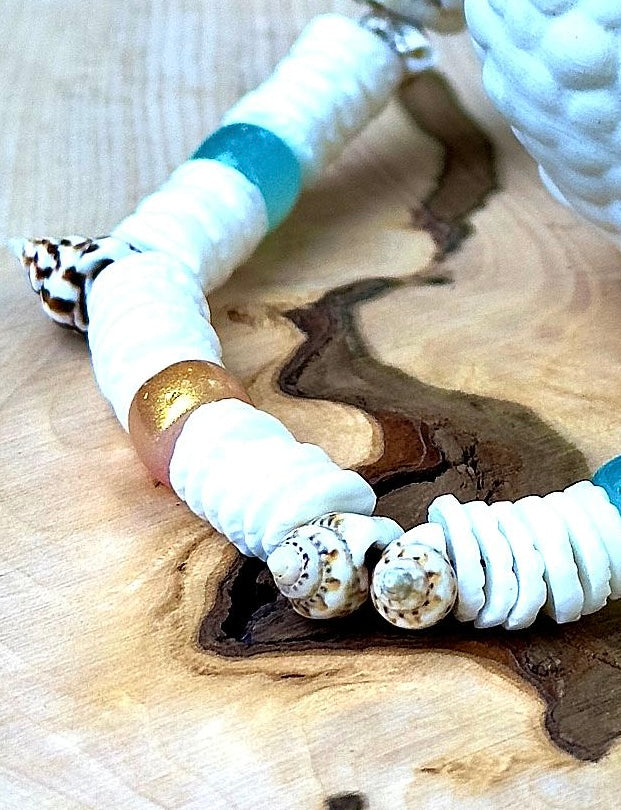 Beachy Shell Bracelet • Coastal Boho Jewelry • Ocean-Inspired Bracelet for Grounding, Calm & Summer Soul