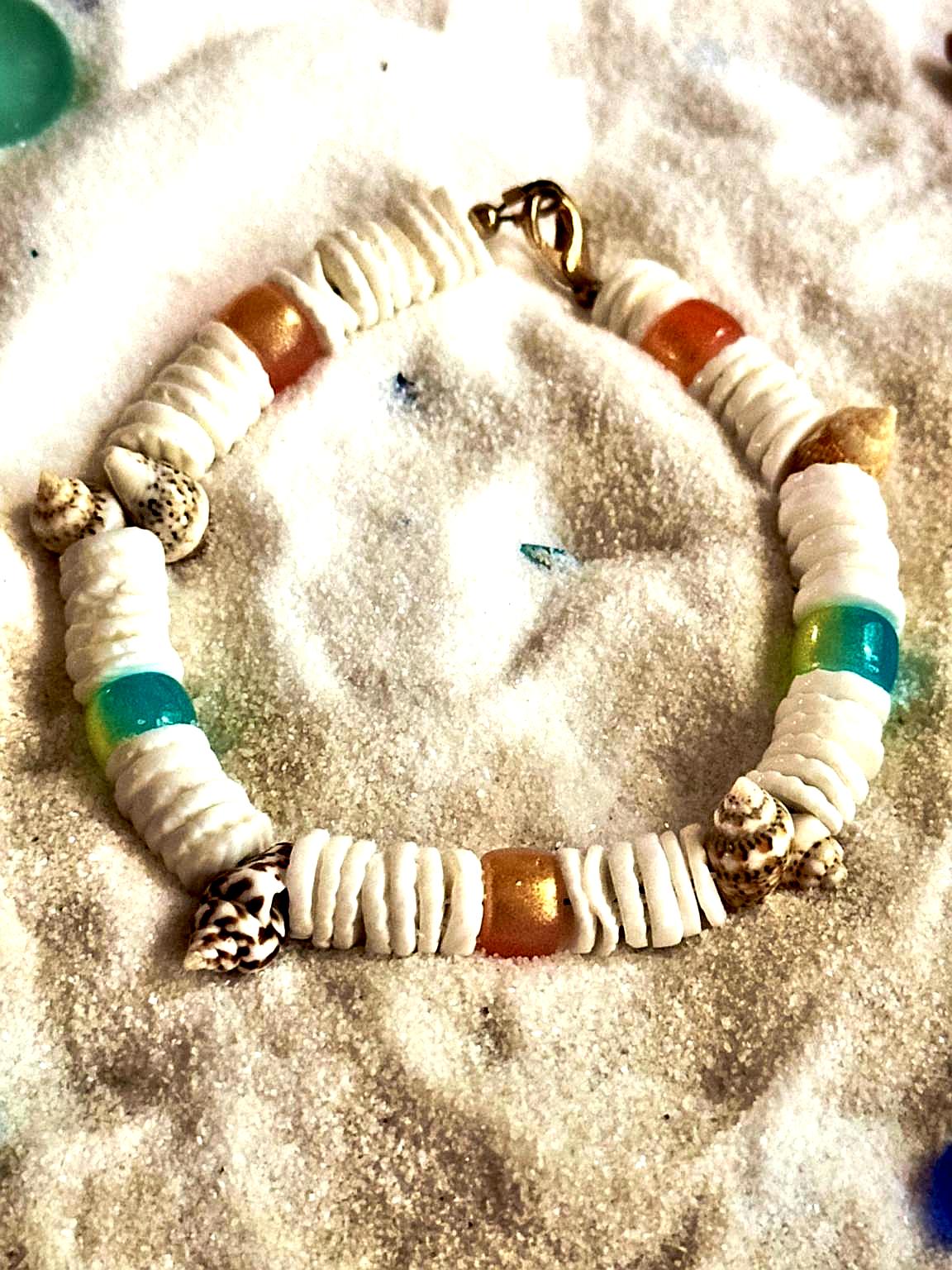 Beachy Shell Bracelet • Coastal Boho Jewelry • Ocean-Inspired Bracelet for Grounding, Calm & Summer Soul