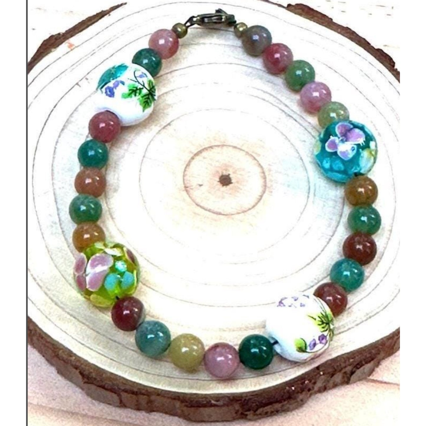 Spring Bloom Awakening Bracelet • Floral Gemstone Bracelet • Handmade Colorful Jewelry for Growth & Self Love