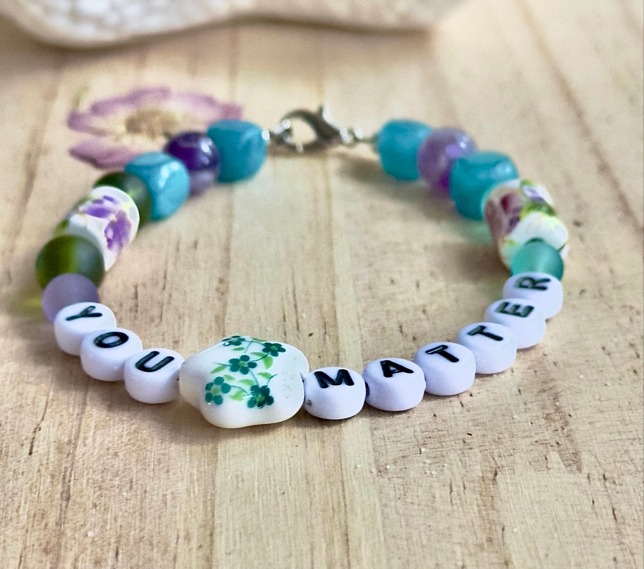 You Matter • Self Worth Affirmation Bracelet • Mental Health Support Gift • Encouragement Jewelry