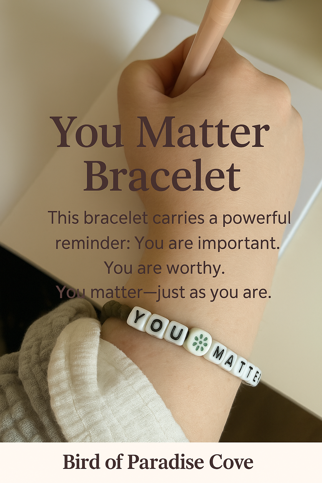 You Matter • Self Worth Affirmation Bracelet • Mental Health Support Gift • Encouragement Jewelry