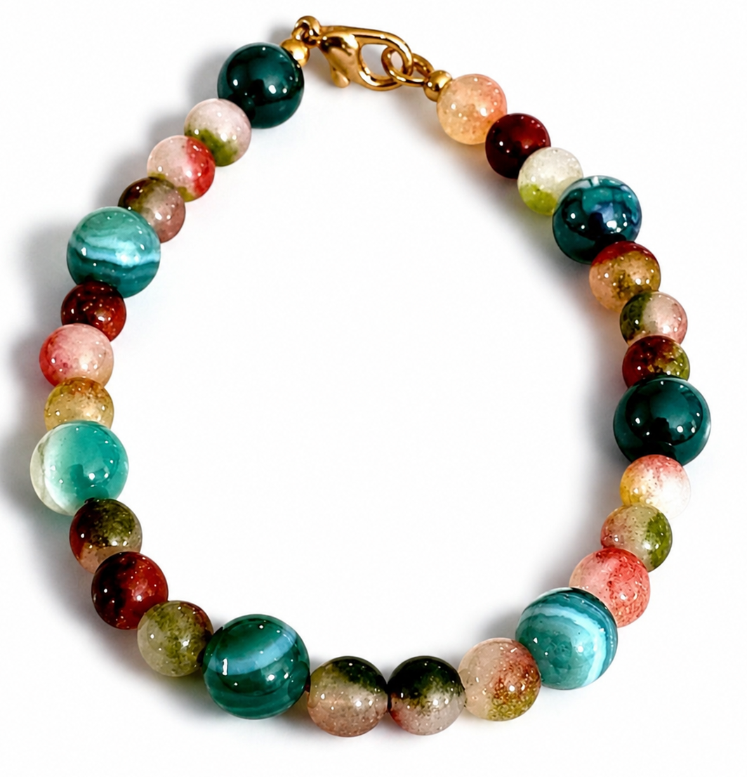 Anchored in the Tide • Coastal Gemstone Bracelet • Ocean Inspired Beaded Jewelry