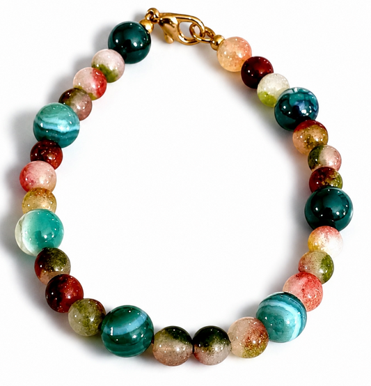 Anchored in the Tide • Coastal Gemstone Bracelet • Ocean Inspired Beaded Jewelry
