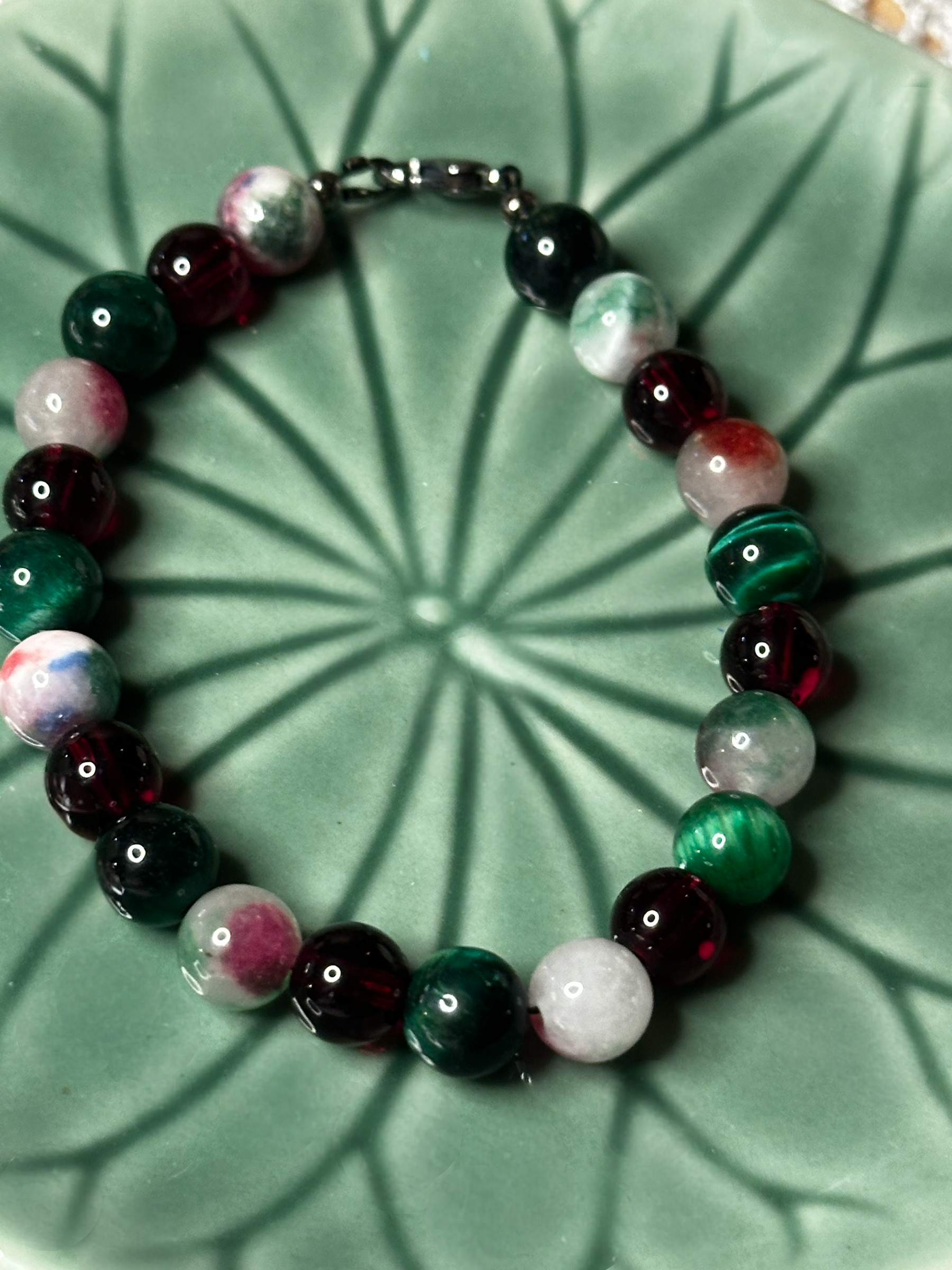 Christmas Eve Bracelet • Holiday Calm • Believe in the Magic • Festive Gemstone Jewelry