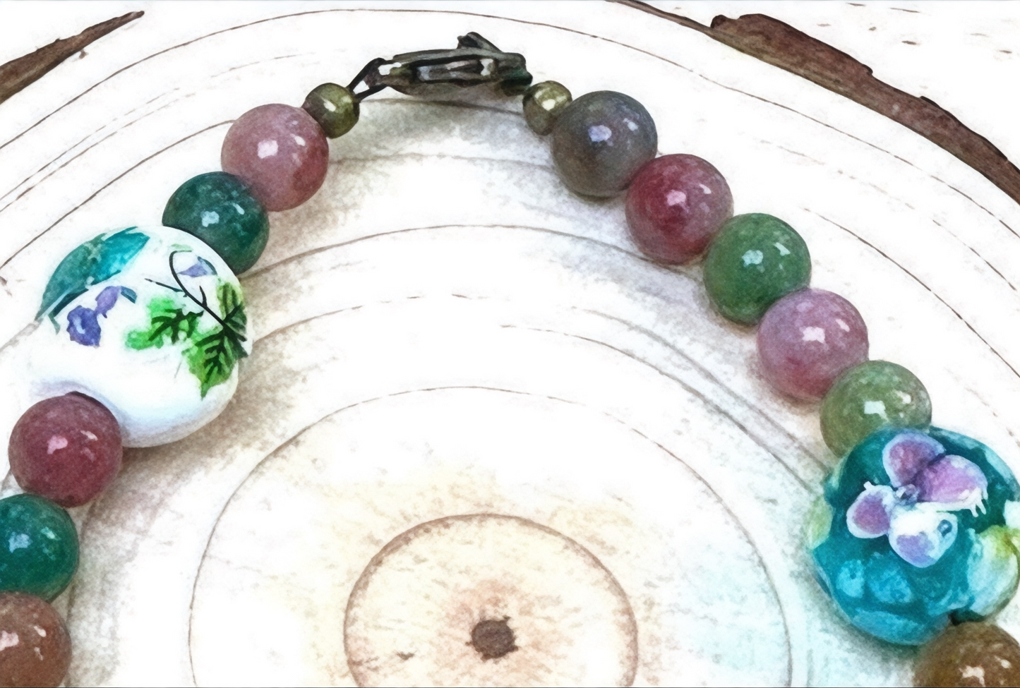 Spring Bloom Awakening Bracelet • Floral Gemstone Bracelet • Handmade Colorful Jewelry for Growth & Self Love