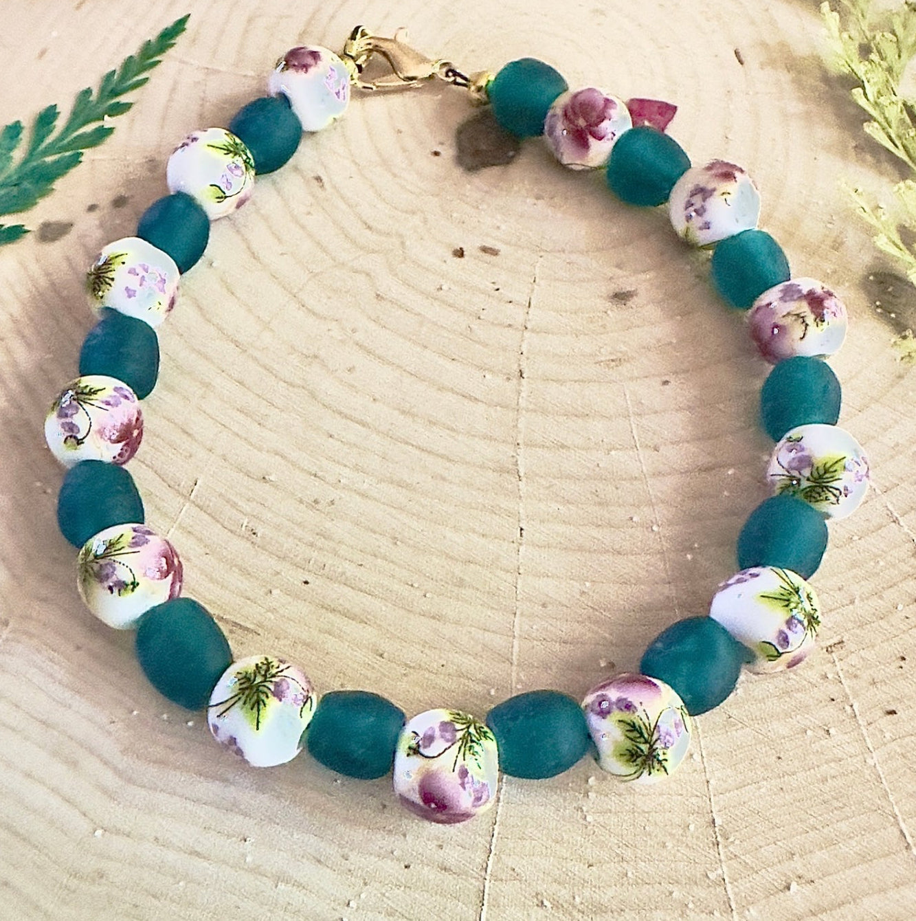 Botanical Bloom • Rose Garden Emotional Balance Bracelet • Floral Beaded Jewelry Gift for Her