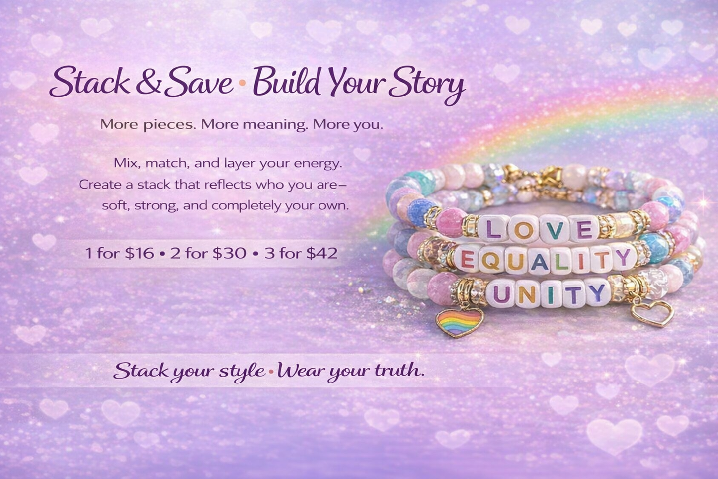 Build Your Stack • Stackable Gemstone Bracelet • Mix & Match Jewelry • Self Love Gift • Meaningful Handmade Bracelet • Layered Bracelet Set