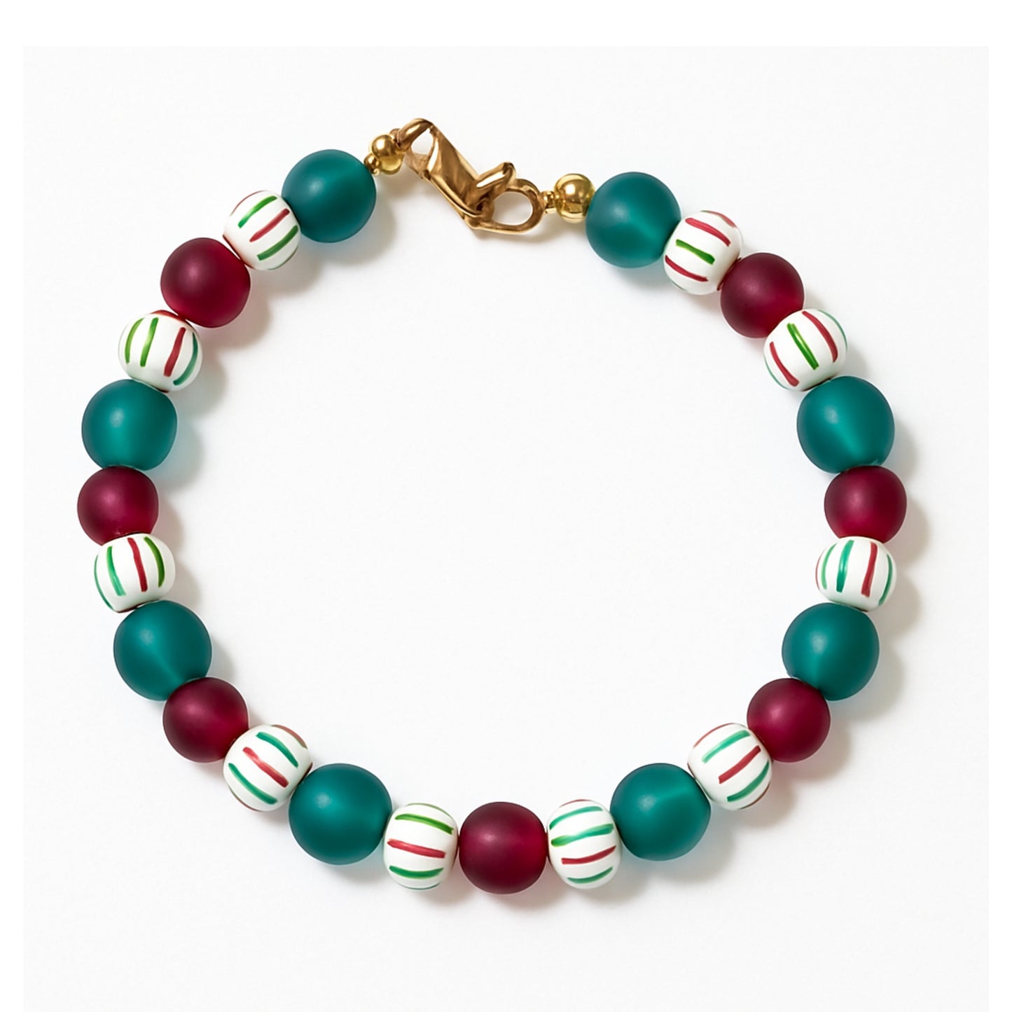 Holiday Wonder Bracelet • Festive Peppermint Glow • Cozy Christmas Jewelry