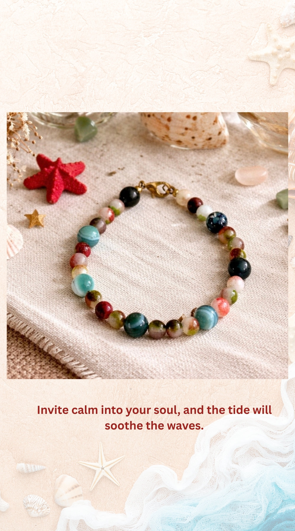 Coastal Tranquillity Bracelet • Ocean Calm • Flow • Inner Peace