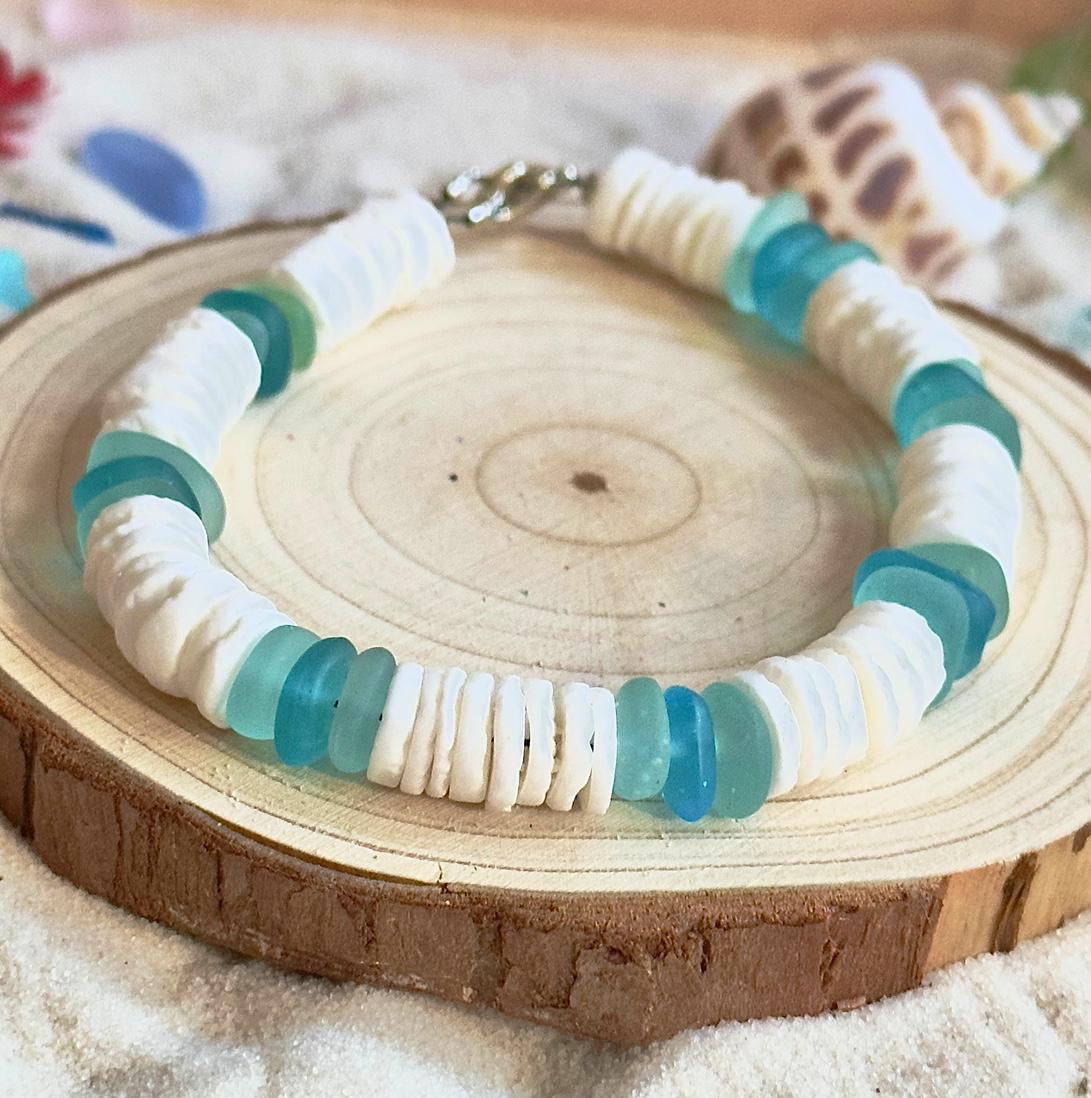 Sands of Time • Coastal Shell & Sea Glass Bracelet