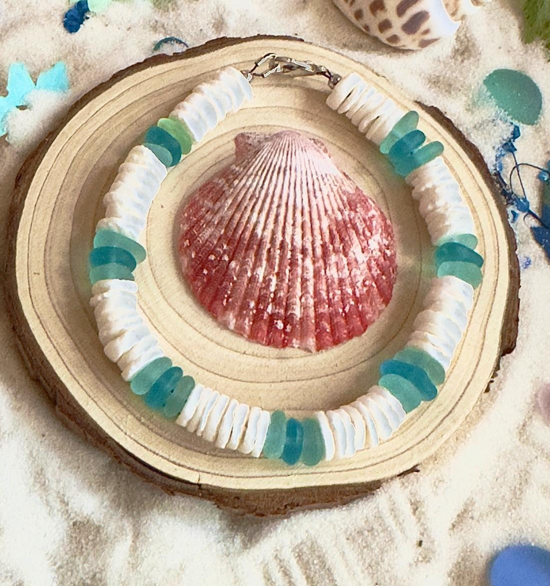 Sands of Time • Coastal Shell & Sea Glass Bracelet
