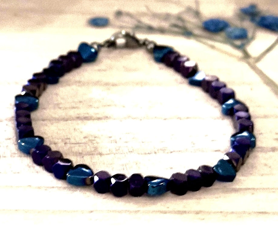 Heartspell Twilight • Purple & Teal Heart Bracelet • Love, Connection & Authenticity Jewelry