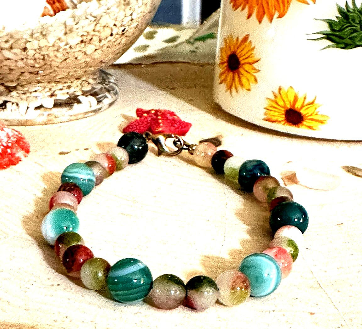Anchored in the Tide • Coastal Gemstone Bracelet • Ocean Inspired Beaded Jewelry