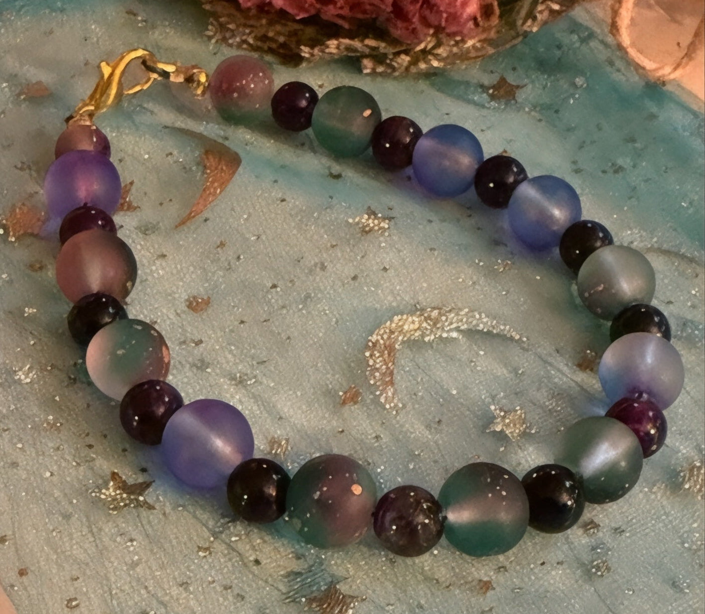 🌙 Lunar Twilight Galaxy • Galaxy-Inspired Mental Health Bracelet