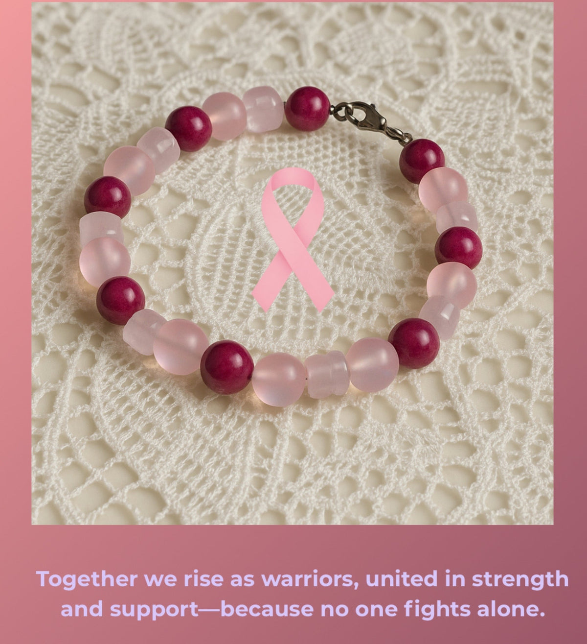 new bracelet Together in Pink ・ Held in Hope for breast cancer awareness and support.