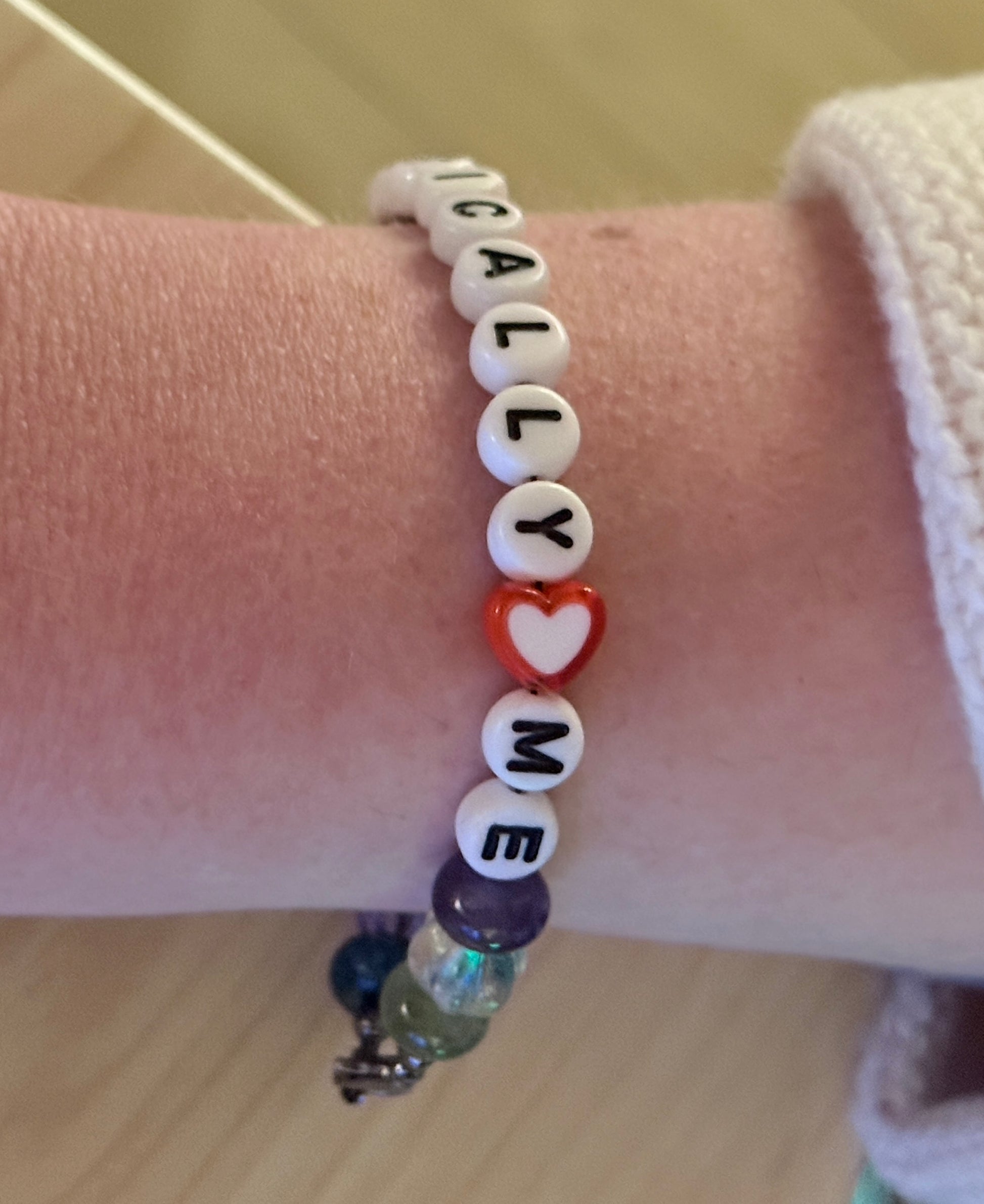 Unapologetically Me bracelet worn on wrist everyday affirmation jewelry
